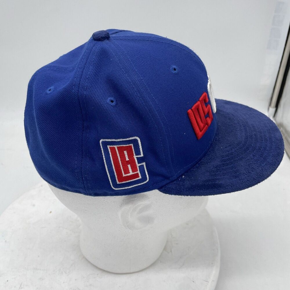 LA Los Angeles Clippers NBA Fitted 7 1/8 Blue / Red Cap RARE Suede Brim - Picture 7 of 10